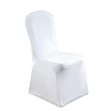Jiubiaz Stuhlhussen Weiß 20 Stück Universell Stuhlhussen Stuhlüberzug Elastik Stuhl Moderne Stuhl Abdeckung für Häusern, Küchen, besonderen Anlässen verwendet Hochzeiten und Feiern