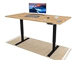 POKAR Höhenverstellbarer Schreibtisch Höhenverstellbar Elektrisch Bürotisch mit Tischplatte (Golden Craft Eichen, 175 x 80)