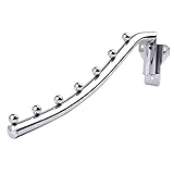2 Stück 180° Drehbarer Edelstahl Kleiderhaken Wand, Kleiderständer Kleiderlüfter Edelstahl Garderoben Haken Schwingenarm Halter Kleiderständer Kleiderhaken Wäscheständer Kleiderbügel Mit 7 Haken