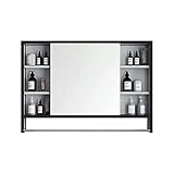 Badezimmerschrank mit Spiegel, Wandschrank, Hängeschrank, Schrank mit Regal, geeignet für Ruheraum, Badezimmer, WC, einfacher Stil (Größe: 120 cm)