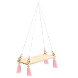 EXQUIMEUBLE Holzperlen-Regal Zum Aufhängen Von Pflanzgefäßen Für Den Innenbereich Boho-Kinderzimmer-Dekoration Holzständer Hängendes Pflanzenregal Schwebende Holzregale Hängendes