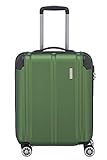 Travelite 4-Rad Handgepäck Koffer erfüllt IATA Bordgepäckmaß, Gepäck Serie CITY: Robuster Hartschalen Trolley mit kratzfester Oberfläche, 073047-80, 55 cm, 40 Liter, grün