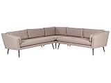 Beliani Modulares 5-Sitzer Garten Ecksofa beige Wohnlandschaft L-Form Modern Loretello