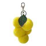 LICHENGTAI Plüsch-Schlüsselanhänger Obst Schlüsselanhänger Traube Haarball Niedliche Schlüsselring Koffer Rucksäcke Handtasche Anhänger Dekoration Charm Auto Schlüsselbund Keychain für Frauen Mädchen