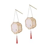 Totority DIY-Laterne Japanische Laterne Laternen-Handdekor 2 Sets Hochzeitsparty-Dekorationen Japanische Papierlaternen Papierlaternen Exquisites DIY-Laternen-Dekor DIY-Zubehör