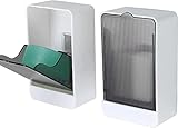 OUSIKA 2er-Pack Seifenhalter mit Abfluss, Wand-Seifenbox for Dusche, Küchenspüle, Badezimmer, Badewanne, hält Seifenstücke trocken, wasserdicht, staubdicht, ohne Bohren, inklusive Klebstoff Ablagen (