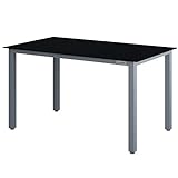 Casaria Aluminium Gartentisch 6 Personen 150x90x75 cm Höhenverstellbar 5 mm Sicherheitsglas Wetterfest Garten Terrasse Balkon Esstisch Silber Schwarz