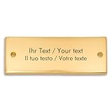 Kopierladen Karnath GmbH Namensschild mit Ihrem Wunschtext aus hochwertigem Messing – 125 x 45 mm, rechteckig – Messingschild