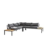 riess-ambiente.de Große Garten Sitzgruppe Miami Lounge 240cm schwarz grau Gartenmöbel inkl. Kissen Gartensitzgruppe Outdoormöbel Loungemöbel
