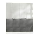 Wimex Kleiderschrank/ Drehtürenschrank Safe4, 4 Türen, (B/H/T) 200 x 216 x 59 cm, Alpinweiß/Grau
