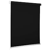 Rolmaxxx ROLLMAXXX Standard-Rollo Verdunkelungrollo Seitenzug Kettenzugrollo Tageslicht Sichtschutz (180 x 190 cm, Schwarz)