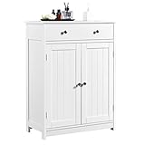 Yaheetech Badezimmerschrank Badschrank Badkommode Badregal Sideboard Schrank mit Schublade Badezimmer Wohnzimmer 80cm hoch