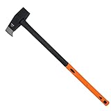 HRB Axt groß mit Fiberglasstiel, die Spaltaxt hat 3 Kg Gewicht, Beil mit ergonomisch geriffelten Griff, die Axe ist ideal für die Holzspaltung geeignet