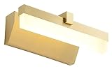 ELroAl Wandlampe Badezimmer LED Spiegelleuchte All-Copper Spiegelscheinwerfer Acryl Schminkspiegel Leuchte für Badezimmer Schminktisch Licht (Farbe: Gold, Größe: 25 cm)