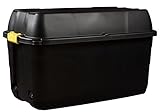 Kreher XXL Transportbox, Kissenbox mit Nutzvolumen ca. 175 Liter. Aus Kunststoff in Schwarz mit Rollen und Deckel. Abschließbar. Maße BxTxH ca. 93 x 55 x 53 cm.