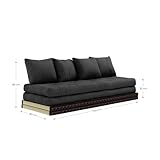 KARUP DESIGN Chico 3 sitzer Futon Schlafsofa im skandinavischen Stil Sofa mit Schlaffunktion im Tatami mit Dunkelgrau Matratze 200 x 80, Gästebett 17 x 160 x 200