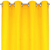Bestlivings Blickdichte Gelbe Gardine mit Ösen in 140x145 cm (BxL), in vielen Größen und Farben
