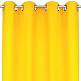 Bestlivings Blickdichte Gelbe Gardine mit Ösen in 140x145 cm (BxL), in vielen Größen und Farben