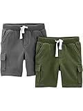 Simple Joys by Carter's Jungen Shorts aus Strick, 2er-Pack, Olivgrün/Grau, 4-5 Jahre