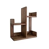 AOKLEY Bücherregal Bücherregal Desktop Holz Lagerregal einfach CD Rack Regal Kleiner Bücherregal Kleiner Bücherregal 21,65 Zoll hoch (Cherry Wood/Black Walnut) Aufbewahrungsregal (Color : B)