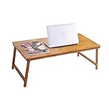 Home Bambus-Laptop-Betttablett, klappbarer tragbarer Couchtisch, Kleiner Tisch zum Frühstücken, Lesen, Ansehen von Filmen auf dem Bett/Sofa, 80 x 39,6 cm