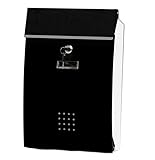 Hm Vicyy Briefkasten Metall,Sichtfenster,Postkasten,Wandbriefkasten,2 x Schlüssel abschließbar,Pulverbeschichtet,Wandmontage,Zeitungsbox,Vorschlagsbox,inkl. Montagematerial
