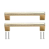 Schicke Schubladenknöpfe, Türknöpfe, Griffe for Wohnmöbel, glitzernde Schrankknöpfe, Schubladengriffe mit Strasssteinen, goldene Ersatzgriffe, Hardware aus Zinklegierung mit Schraube, 2er-Pack, 20 mm