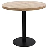 vidaXL Bistrotisch für 2 Personen Bartisch Bartresen Stehtisch Esstisch Tisch Tresentisch Küchentisch Partytisch Hellbraun 80cm MDF