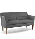 CAVADORE 2,5-Sitzer Küchensofa Kira / Sitzbank für Küche, Esszimmer oder Wohnküche inkl. Armteilverstellung / Leichte Fleckenentfernung dank Soft Clean / 168 x 94 x 81 / Flachgewebe: Grau