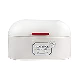 Brotkästen Brot Box Metall, Hohe Kapazität Galvanisiertes Eisen Staubdicht Vorratsbehälter Für Lebensmittel, Arbeitsplatte Platzsparend Für Küche Gebäck, Kekse Geschenk (Weiß)