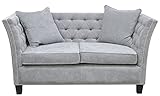 Casa Padrino Luxus Chesterfield Samt Sofa mit Kissen 174,5 x 91 x H. 86 cm Wohnzimmer Möbel - Chesterfield Möbel, Farbe:Violett
