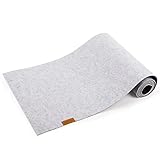 AMALINDO Tischläufer Modern Grau - Filz Tischläufer Grau 200cm x 40cm - rutschfest & Abwaschbar - Filzmatte - Ideal als Hochzeit Tischdeko & für besondere Anlässe