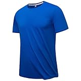 Rundhals Senbu T Shirt klein kariert schnell trocknend ultradünn mit kurzen Ärmeln für Atmungsaktivität und Schweißableitung (4XL,i-Blau)