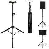 awagas PA Boxenständer Universal Lautsprecherständer Höhenverstellbar 105-180 cm Klappbare Tragbarer Boxsenstativ für Heimvideo Aufnahmestudios Bars Konzerte im Freien (Schwarz, Tragfähigkeit 50 kg)