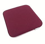 heimtexland ® 2er Pack Sitzkissen Filz 35x35 cm eckig Bordeaux Rot Filzkissen Stuhlkissen Polster Auflage Kissen Typ631