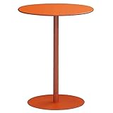 Bistrotisch, Möbel for drinnen und draußen, runder Couchtisch, Esstisch mit Stabiler Basis, for Garten, Esszimmer, Bistro, Hausbar, Metall, Eisen, mehr Farbe und Größe (Color : Orange, Size : 40.5x6