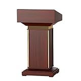RENLXFI Rednerpult Stehpult Podium Premium-Podium Stehen, Massivholz-Podium für Klassenzimmer Kirche Büro Konferenz, Boden stehendes Rednerpult Stehen, 43' hoch Rezeptionstheke