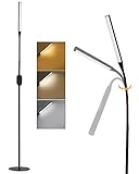 Homefire LED Stehlampe Dimmbar Büro Leselampe - 178CM Schwarz 3000-5000K Farbtemperatur Stehleuchte 9W mit Timer und Memory Funktion Touch Flexibler Schwanenhals Modern Standleuchte für Wohnzimmer