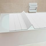 Badewannenabdeckung,Badewanne Abdeckung Faltbare Badewanne Brett wasserdichte Badezimmer 75x170cm PVC Holzmaserung