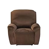 XHDZSW Liegestuhlbezug, Samt Ruhesessel bezüge, Stretch Relax Sessel Bezüge, Stretchhusse für Relaxsessel Komplett, mit Seitentasche, Sesselschoner für Relaxsessel 4-Teilig (Braun)