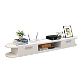 TV-Ständer, Wandmontierter TV-Schrank, schwimmende Trennwände, multifunktionale Set-Top-Box-Aufbewahrungsregale, große Kapazität, platzsparend, robust und langlebig/B/160 x 24 cm/weiß/120 x