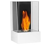 Moritz Ethanol Kamin Wandkamin I 40 x 24 x 21 cm weiß I 500 ml Edelstahldose I Bioethanol Kamin I Bio Ethanol Kaminofen Indoor Outdoor I Innen Außen I Bioethanol Brenner I Brennertopf