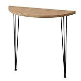 MUYUANSU Slim Console Tisch, Halbkreisförmige Seitentische Eingangstische Holztisch Mit Eisenbeinen, Wandtisch Für Flur Wohnzimmer(Size:80 * 30 * 80CM,Color:E)