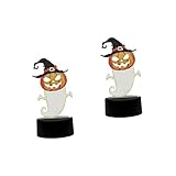 ABOOFAN 2 Stück Lampe Esstisch Dekor LED Dekor Outdoor Laterne Halloween LED Halloween Tischleuchte Halloween Deko Licht Halloween Raum Dekor Halloween Licht Acryl