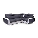 MOEBLO Ecksofa mit Schlaffunktion Eckcouch mit Bettkasten Sofa Couch L-Form Polsterecke Celine (Grau, Eckosfa Rechts)