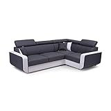 MOEBLO Ecksofa mit Schlaffunktion Eckcouch mit Bettkasten Sofa Couch L-Form Polsterecke Celine (Grau, Eckosfa Rechts)