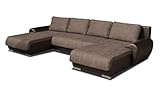 Wohnlandschaft Eckcouch Ecksofa Otis - Big Sofa, Couch mit Schlaffunktion und Bettkasten, U-Sofa, U-Form (Braun + Beige (Madryt 128 + Berlin 03))