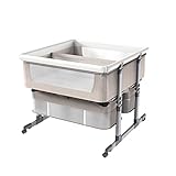 YCZHD Zwillings-Babybett, tragbares Netz-Stubenwagen, bequeme Matratze, Baby neben Kinderbett mit Rollen verstellbares Neugeborenen-Schlafbett für Säuglinge und Neugeborene (Farbe: KHAKI)