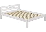 Erst-Holz® Massivholzbett weiß Kiefer Jugendbett 120x200 Einzelbett Futonbett mit Rollrost 60.64-12 W