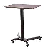 Stehpult Laptop Ständer Wagen fahrbar höhenverstellbar Sitzen zum Stehen Büro Schreibtisch Podium Stehtisch, Platte 71,5x50cm / B/Höhe 68 / 108cm (A Höhe 68)